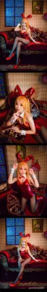 Cosplay角色扮演性感黑絲襪美腿兔女郎！非常卡哇伊！