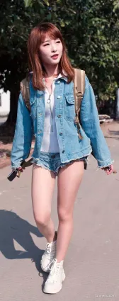 街拍清涼超短褲美女，熱辣細腿有女人味