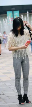 緊身褲高挑時尚氣質窈窕淑女
