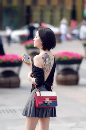 街拍紋身好看