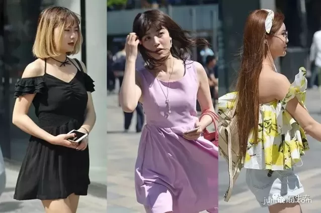街拍北京清涼潮女袒肩露背很性感！（組圖）