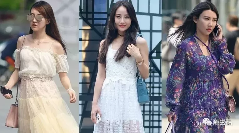 街拍風姿綽約的長裙美女，柔美就是殺傷力！