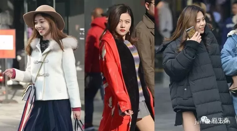 街拍寒冬反季節穿衣的美女，格外惹眼！