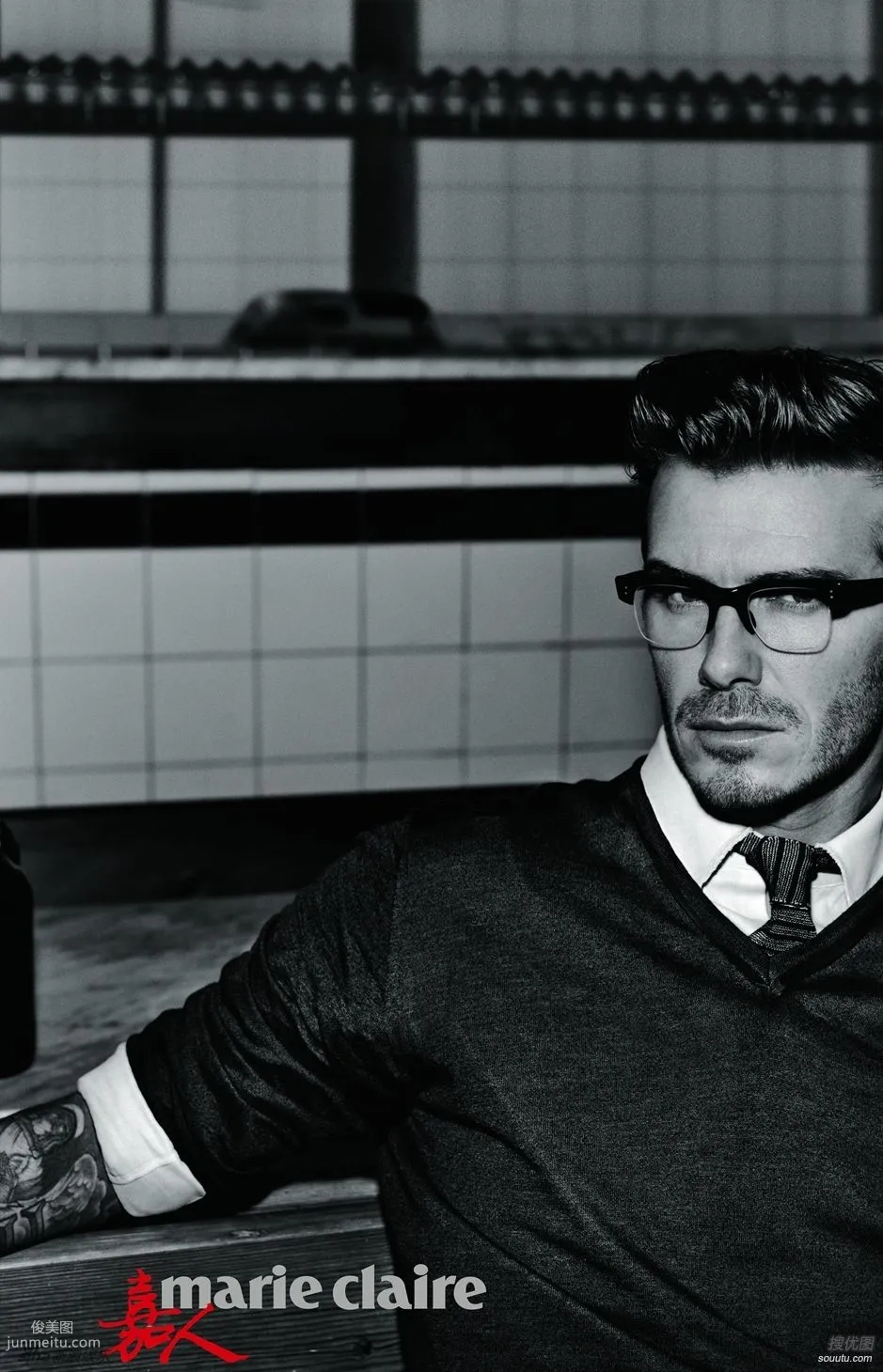 Beckham Black and White Advertisement Showing Mature Man Charm Pictures photo 7