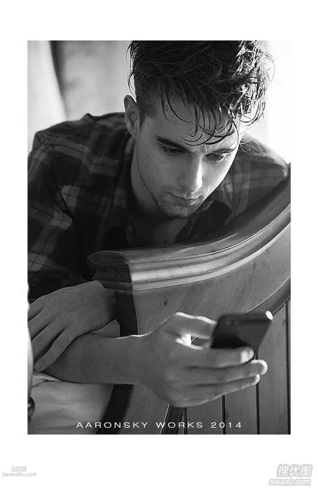 Sad Handsome Guy, Western Male Model Black and White Photo Images photo 4