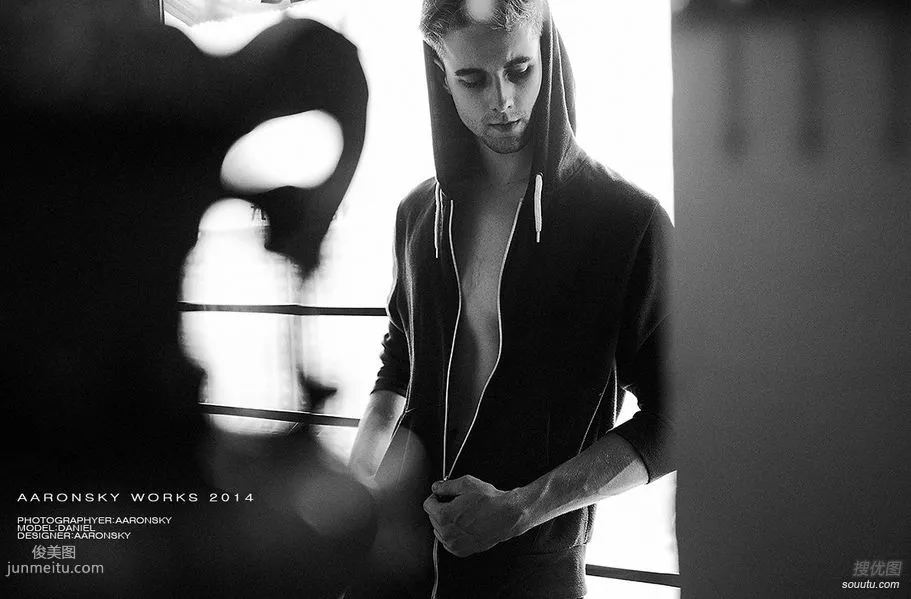 Sad Handsome Guy, Western Male Model Black and White Photo Images photo 7