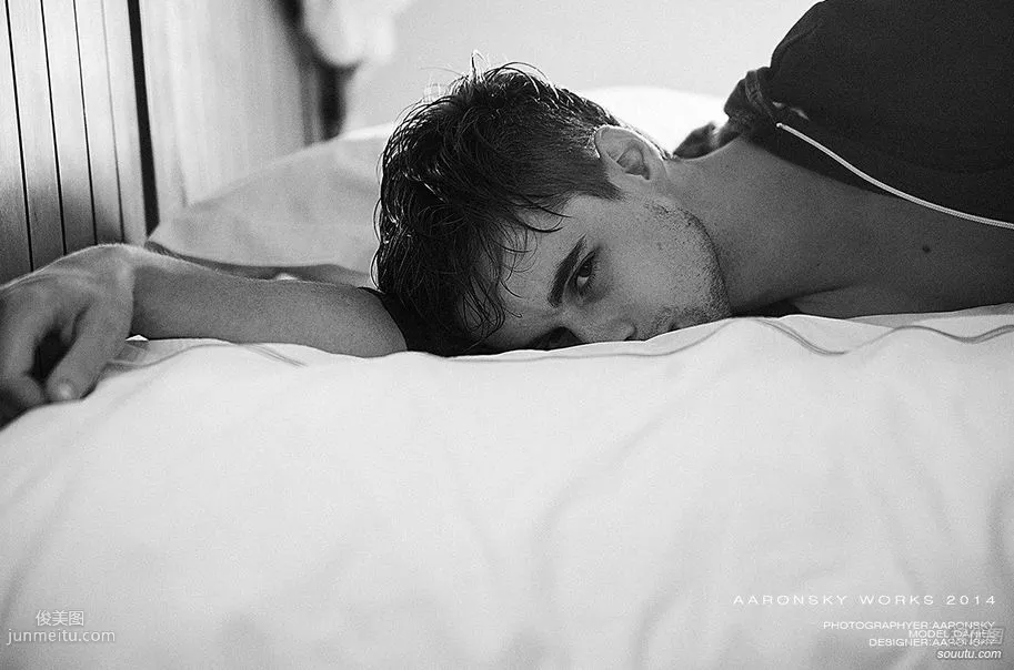 Sad Handsome Guy, Western Male Model Black and White Photo Images photo 5