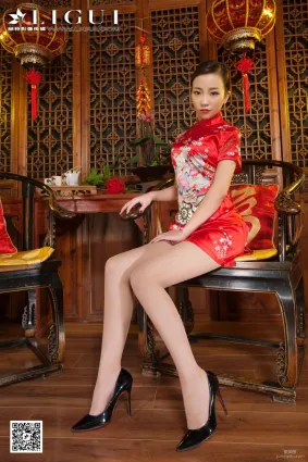 Model ALAN《紅色旗袍古典美人》上下全集 [麗櫃LiGui] 美腿玉足寫真圖片