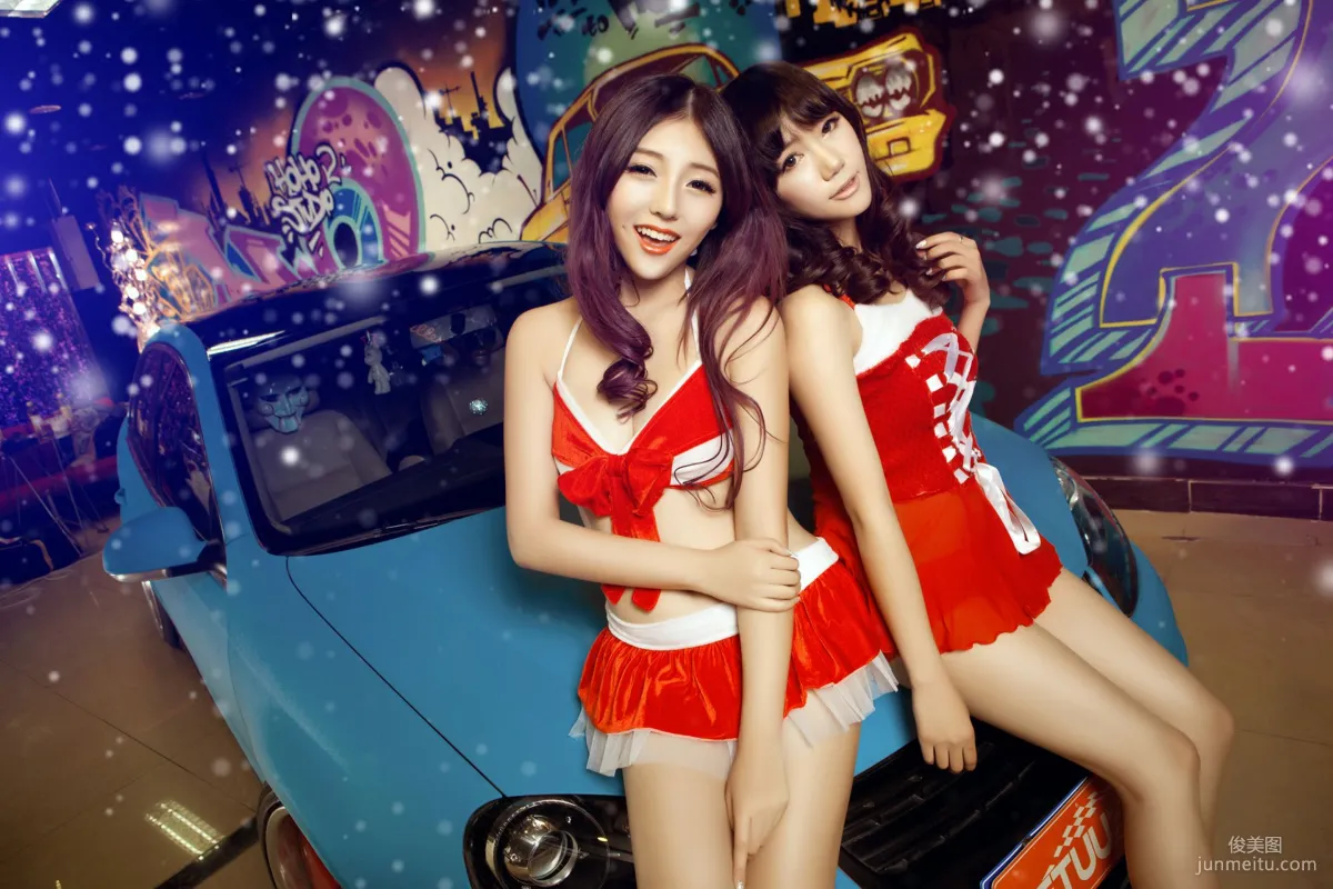 Sweet and Cute Sisters, Christmas Car Phantom Photo Collection photo 11