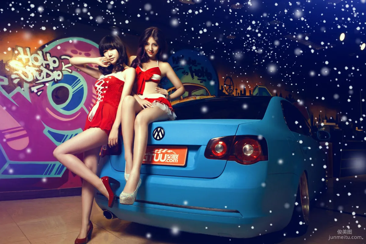 Sweet and Cute Sisters, Christmas Car Phantom Photo Collection photo 8