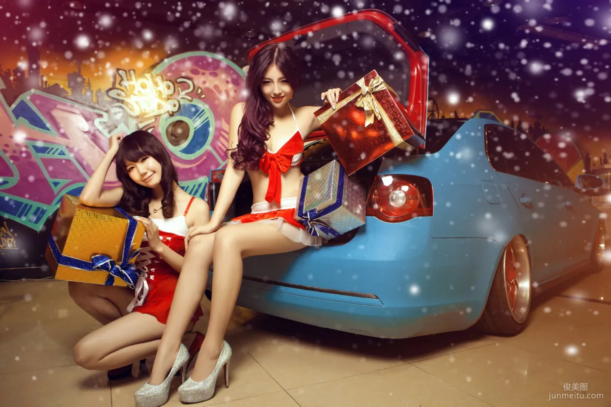 Sweet and Cute Sisters, Christmas Car Phantom Photo Collection photo 10