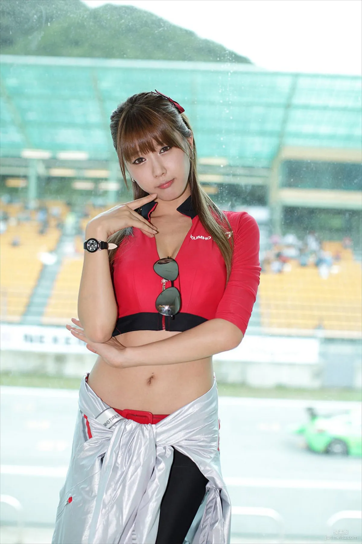 Race Queen Heo Yun Mi, Red Clothes Tight Pants Series HD Set photo 7