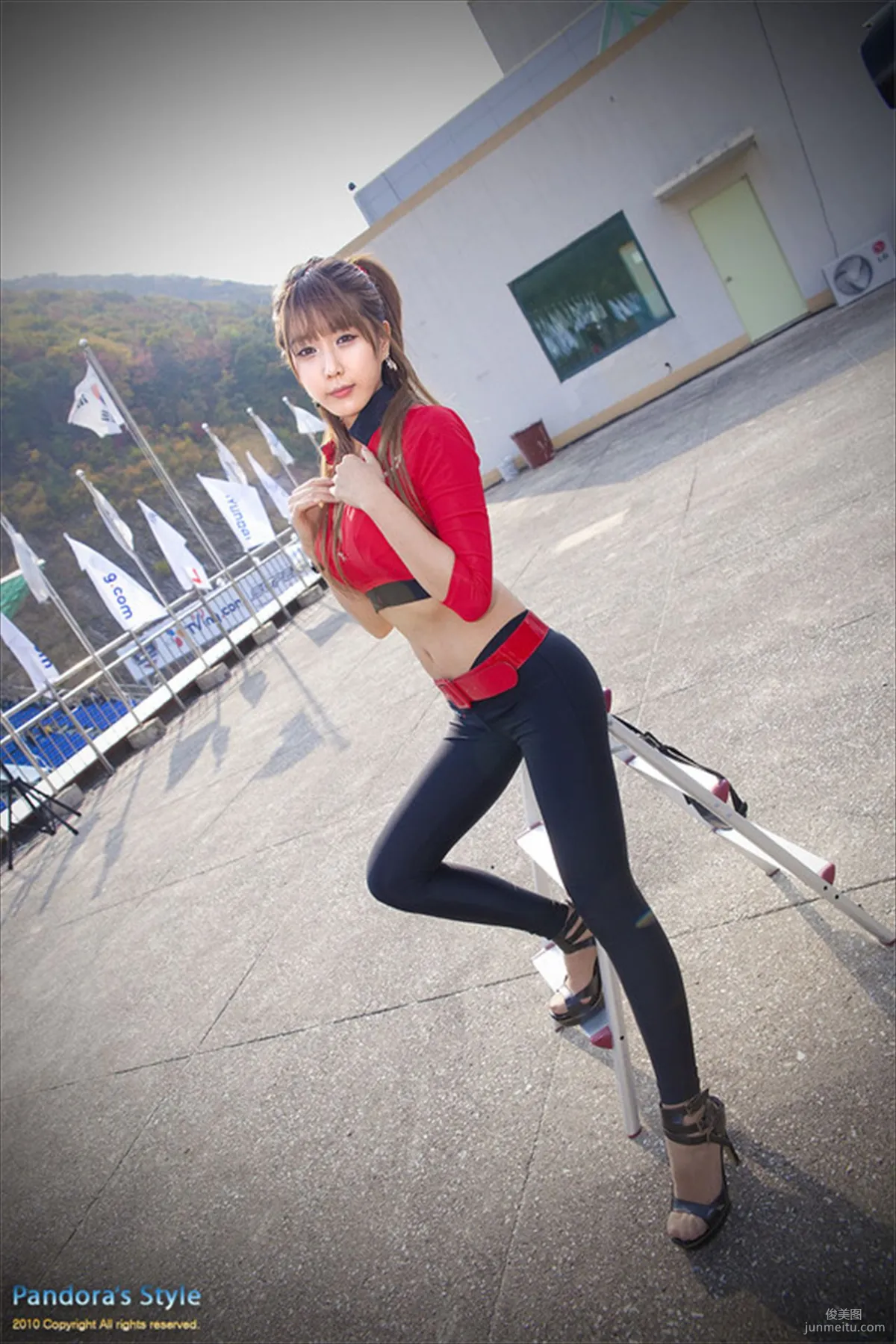 Race Queen Heo Yun Mi, Red Clothes Tight Pants Series HD Set photo 61