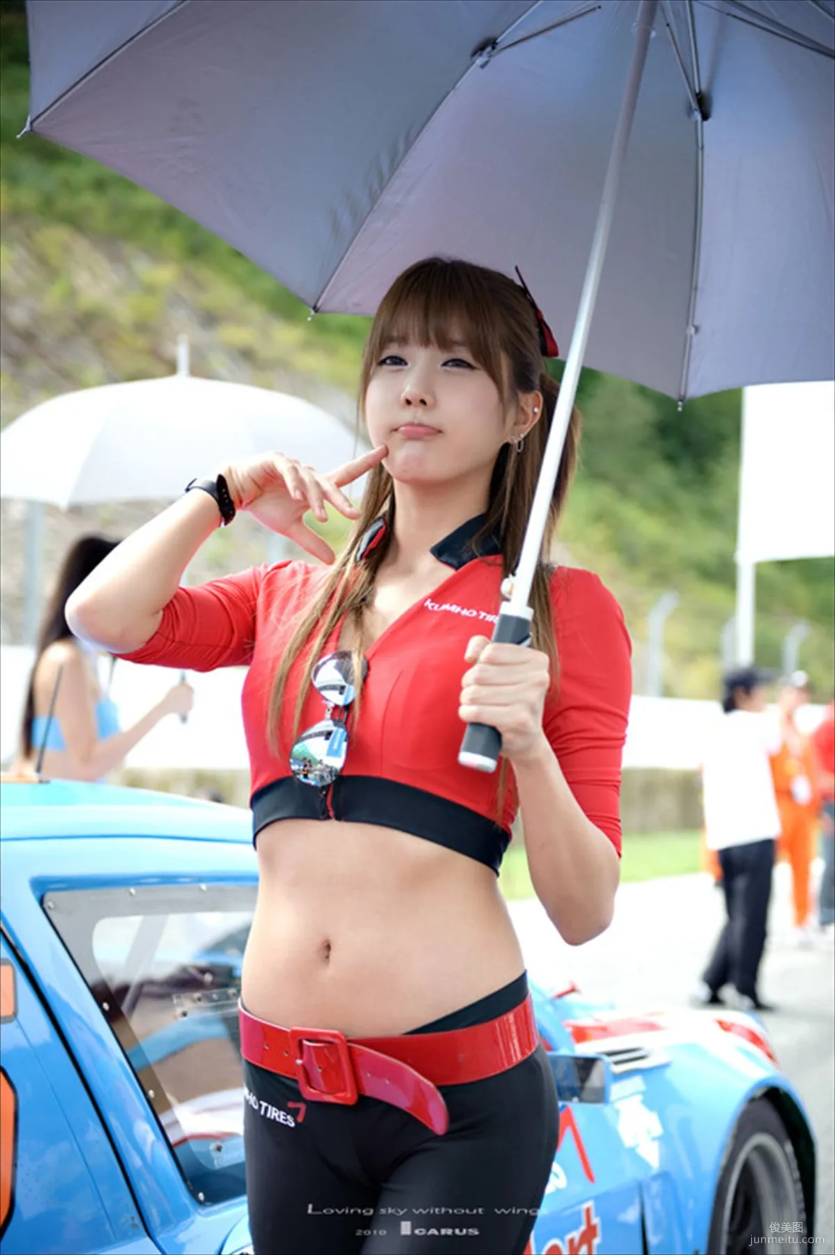 Race Queen Heo Yun Mi, Red Clothes Tight Pants Series HD Set photo 53