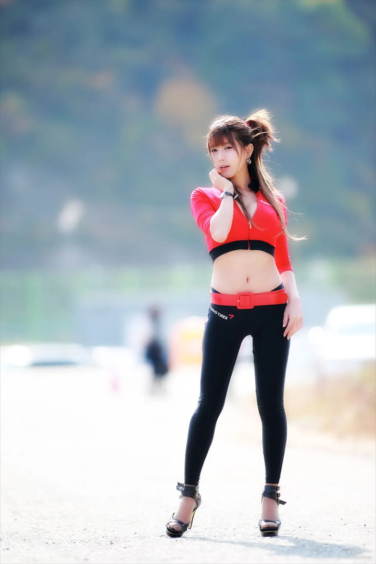 Race Queen Heo Yun Mi, Red Clothes Tight Pants Series HD Set photo 11