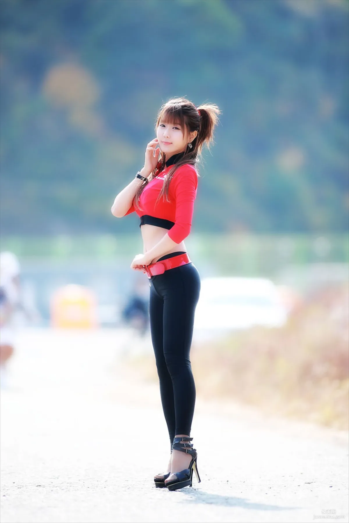 Race Queen Heo Yun Mi, Red Clothes Tight Pants Series HD Set photo 10