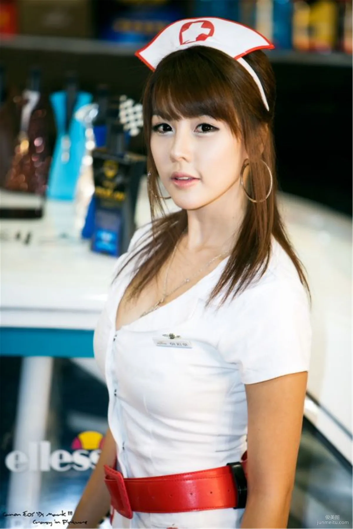 Korean Car Model Lee Ji Woo EXXLAN Nurse Costume Series Photo Set photo 14