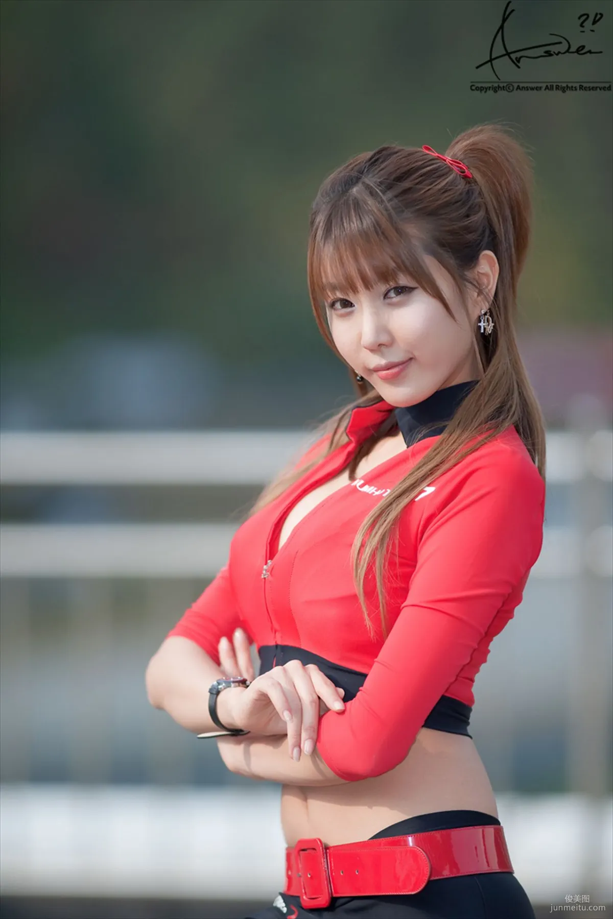 Race Queen Heo Yun Mi, Red Clothes Tight Pants Series HD Set photo 91