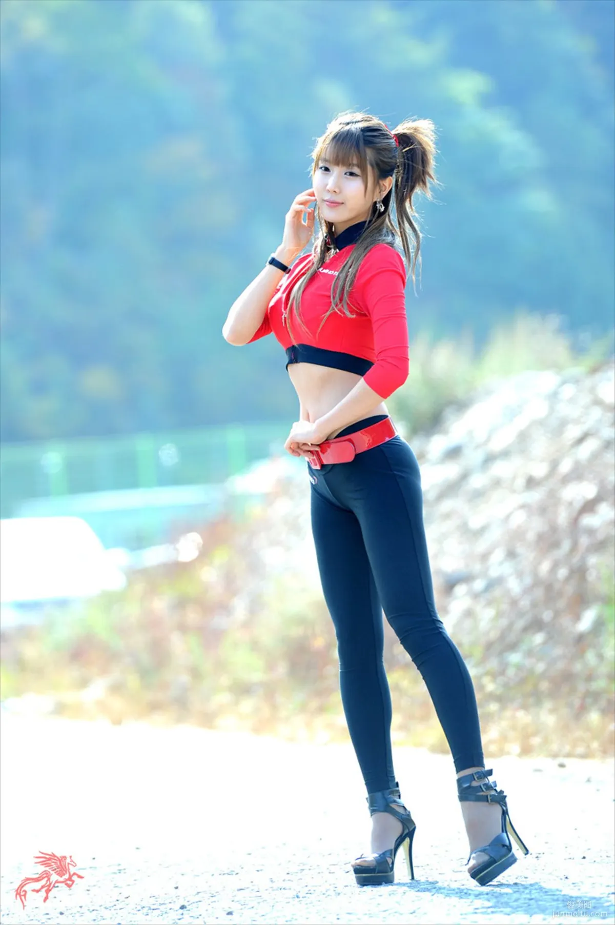 Race Queen Heo Yun Mi, Red Clothes Tight Pants Series HD Set photo 32
