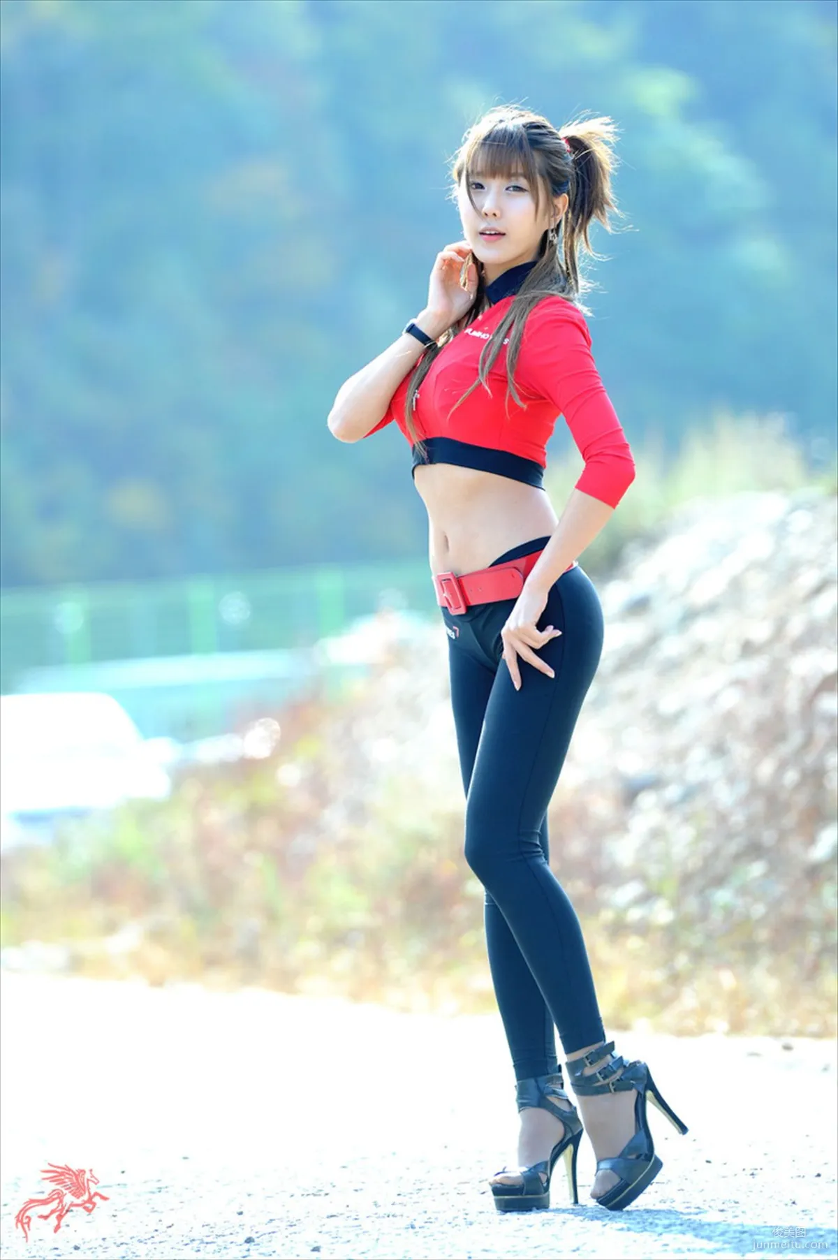 Race Queen Heo Yun Mi, Red Clothes Tight Pants Series HD Set photo 35