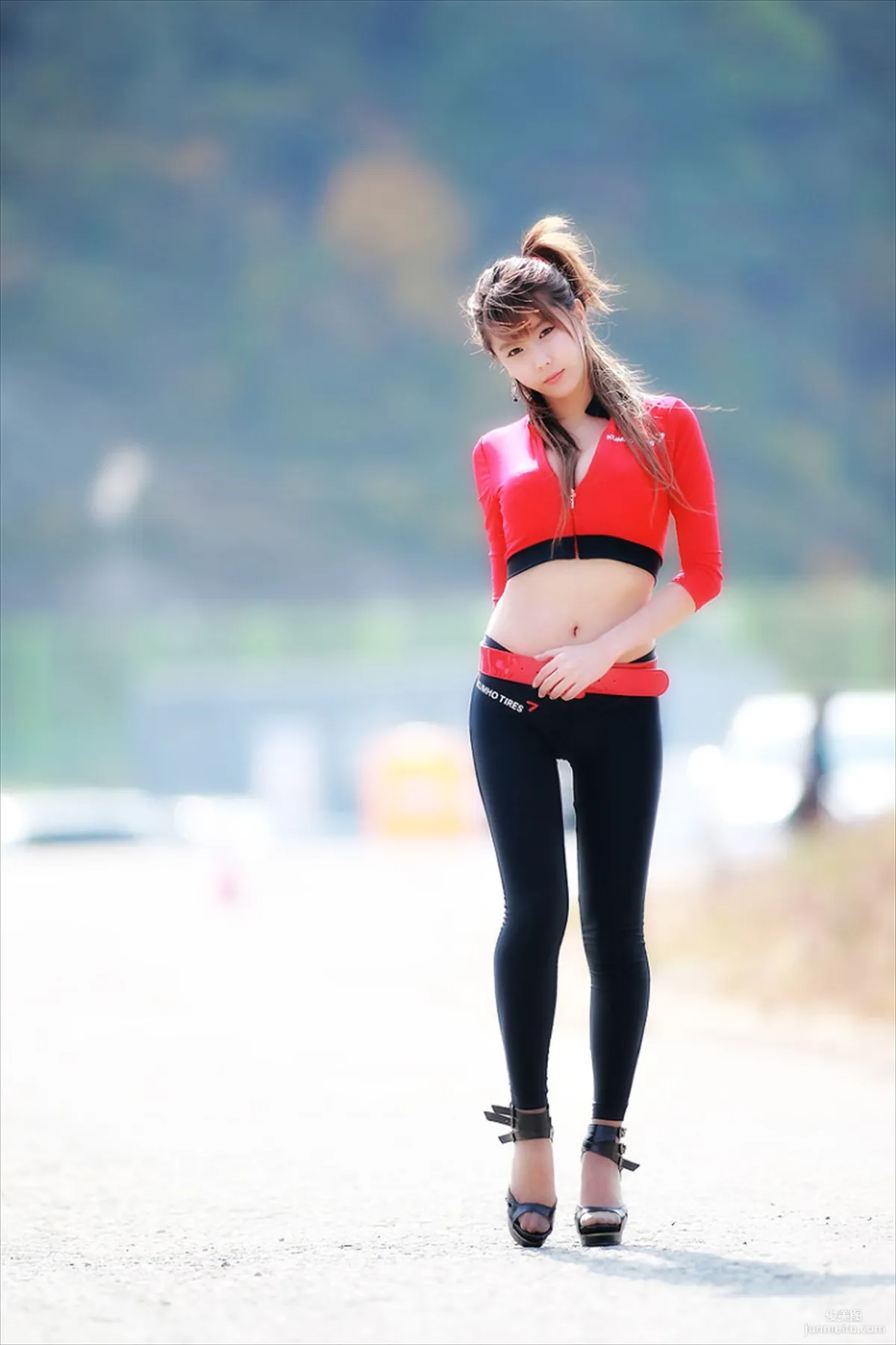 Race Queen Heo Yun Mi, Red Clothes Tight Pants Series HD Set photo 13