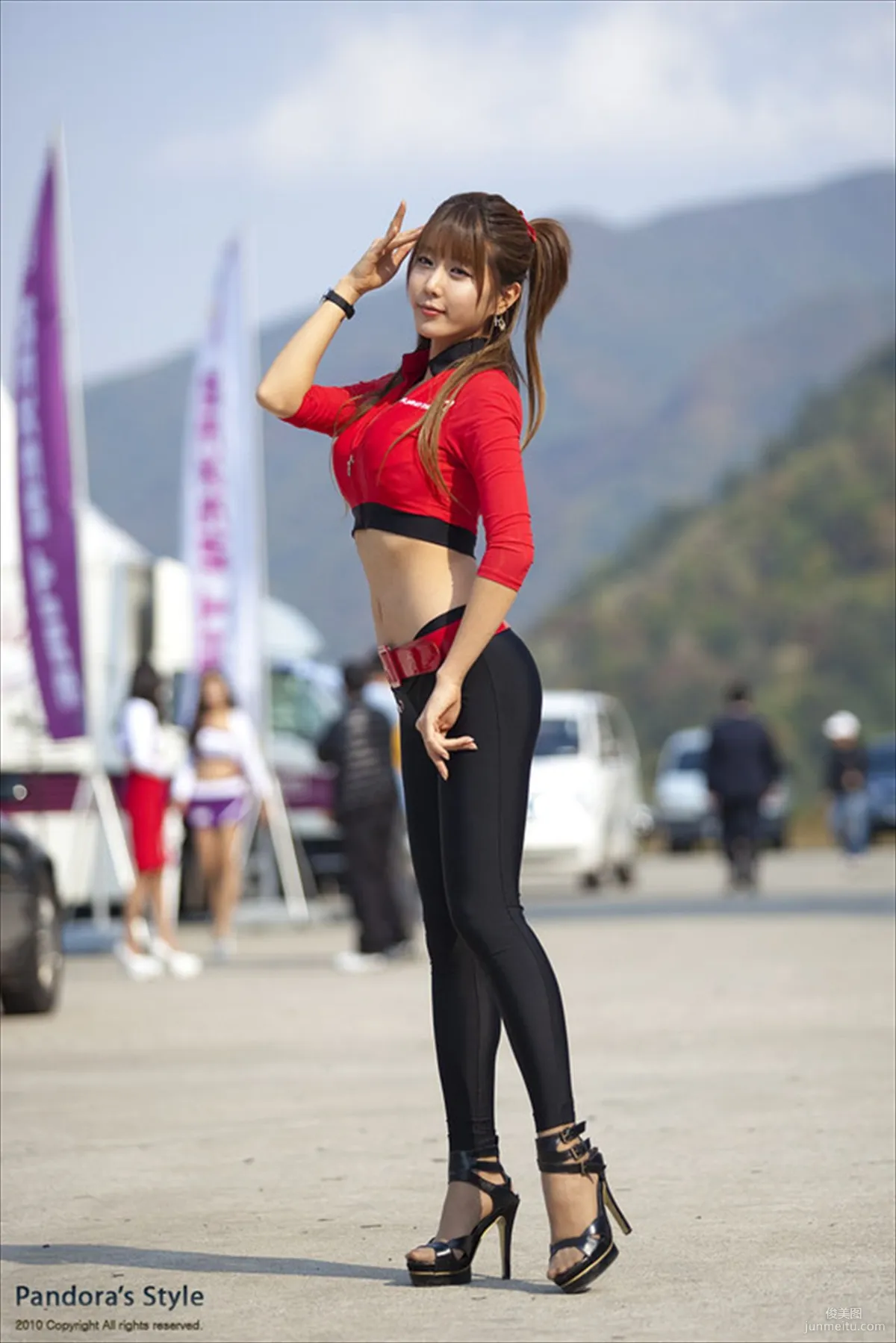 Race Queen Heo Yun Mi, Red Clothes Tight Pants Series HD Set photo 56
