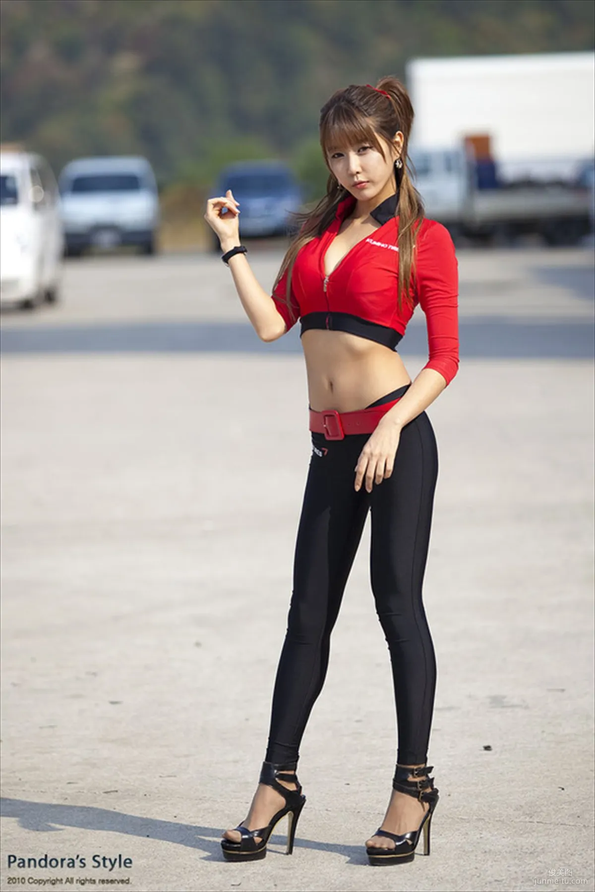 Race Queen Heo Yun Mi, Red Clothes Tight Pants Series HD Set photo 55