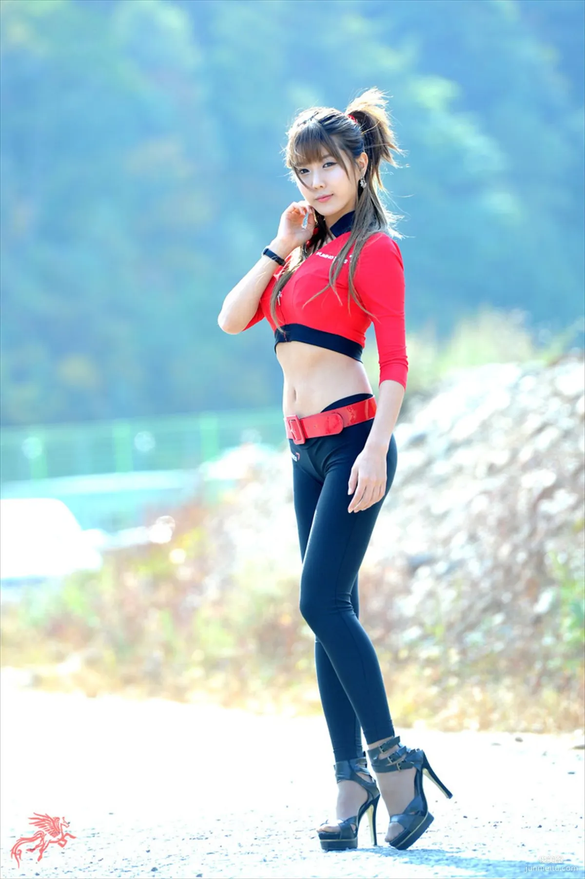 Race Queen Heo Yun Mi, Red Clothes Tight Pants Series HD Set photo 38