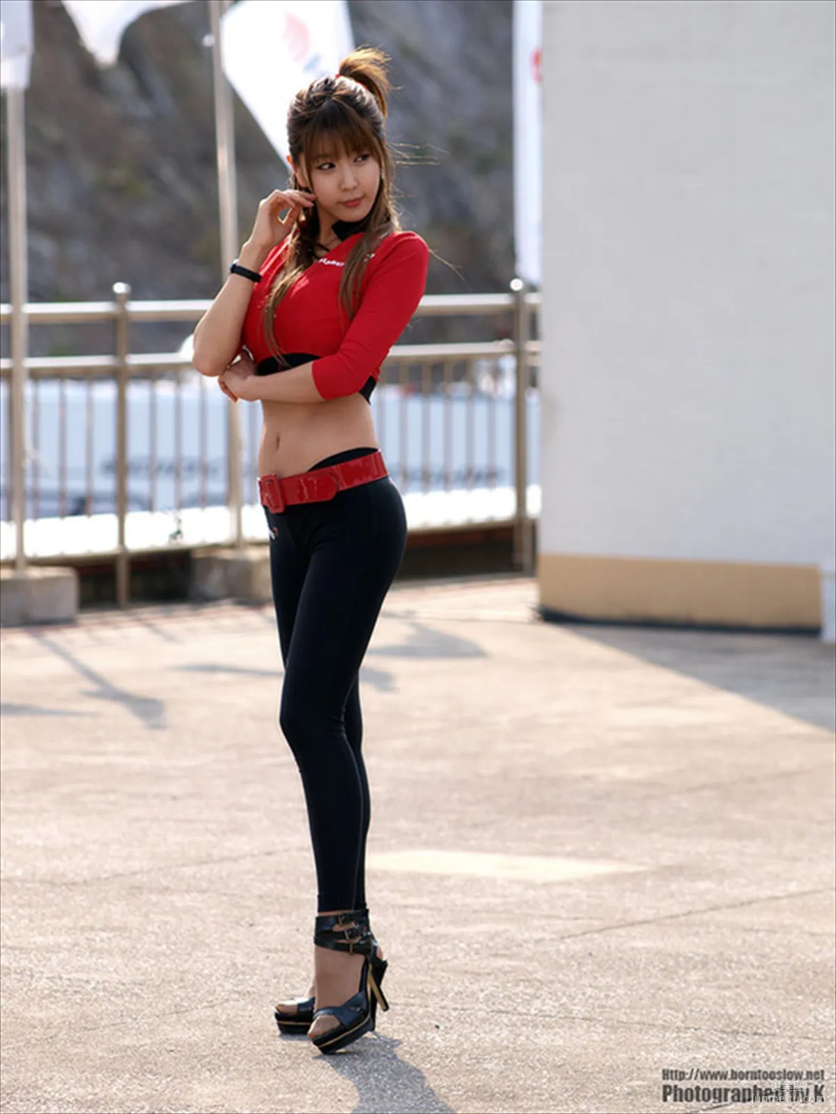 Race Queen Heo Yun Mi, Red Clothes Tight Pants Series HD Set photo 76