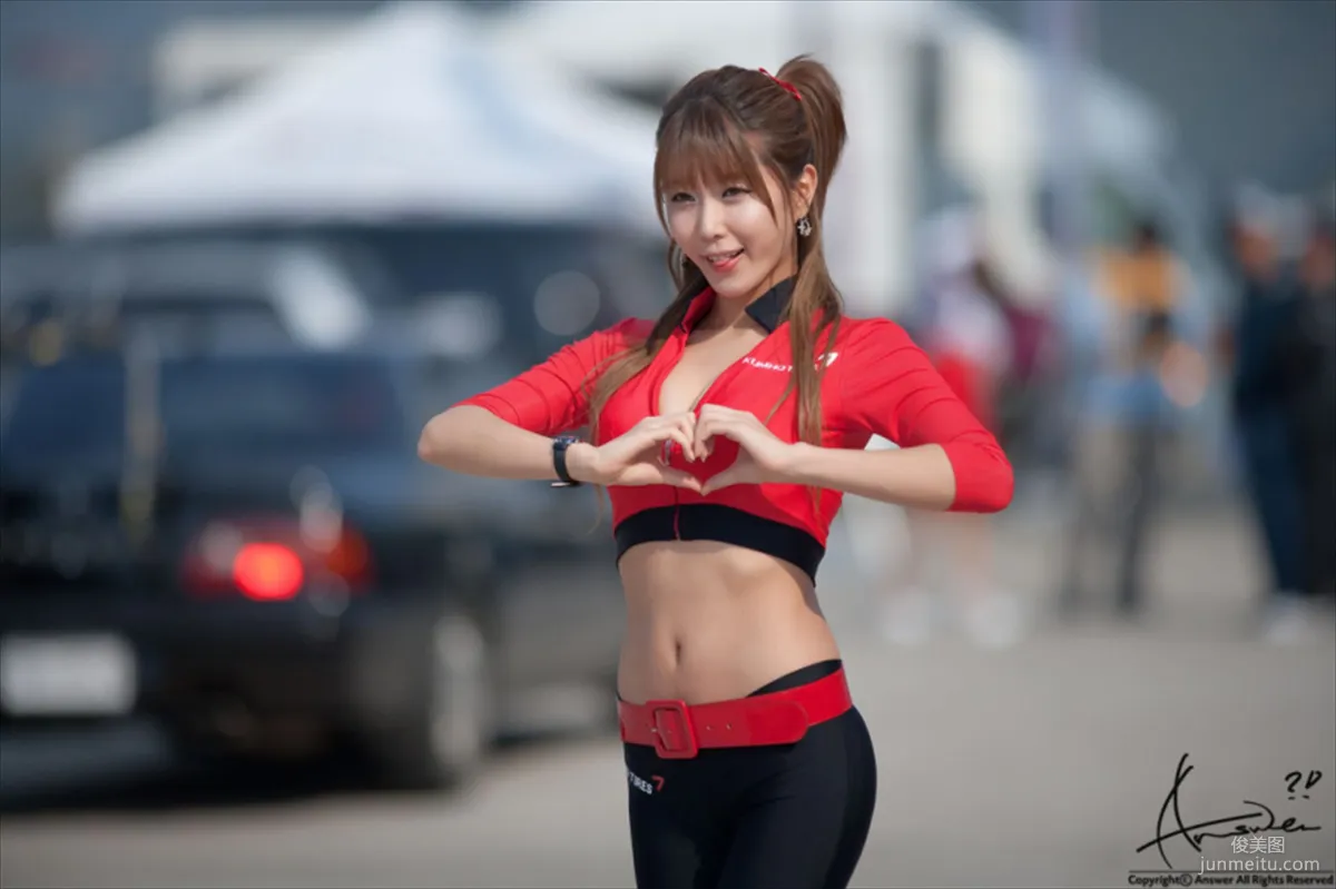 Race Queen Heo Yun Mi, Red Clothes Tight Pants Series HD Set photo 62