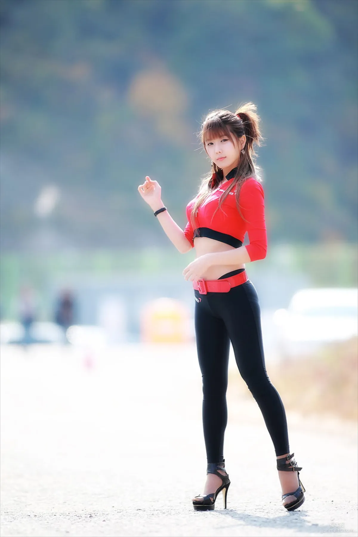 Race Queen Heo Yun Mi, Red Clothes Tight Pants Series HD Set photo 6