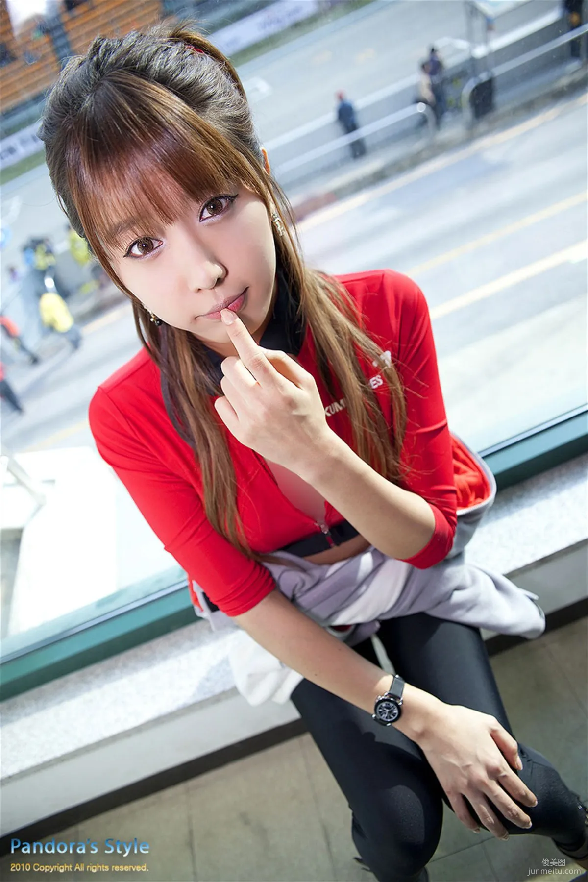 Race Queen Heo Yun Mi, Red Clothes Tight Pants Series HD Set photo 29