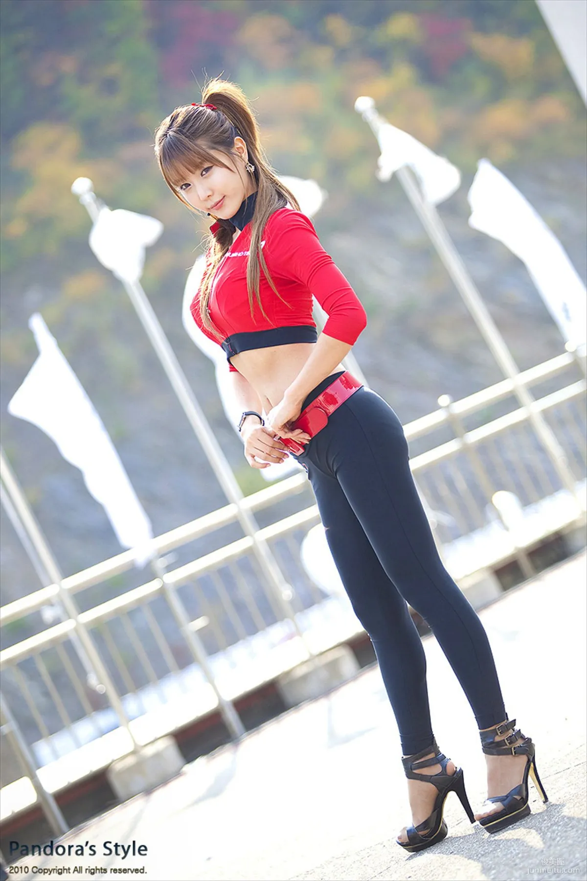 Race Queen Heo Yun Mi, Red Clothes Tight Pants Series HD Set photo 28