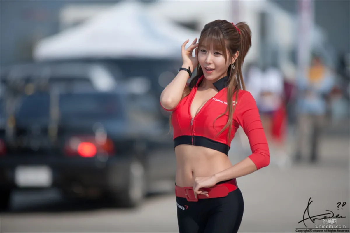 Race Queen Heo Yun Mi, Red Clothes Tight Pants Series HD Set photo 71