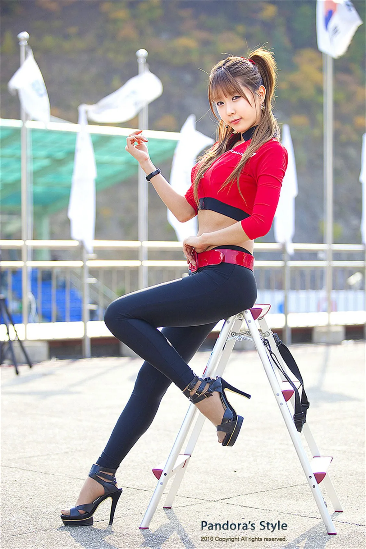 Race Queen Heo Yun Mi, Red Clothes Tight Pants Series HD Set photo 27