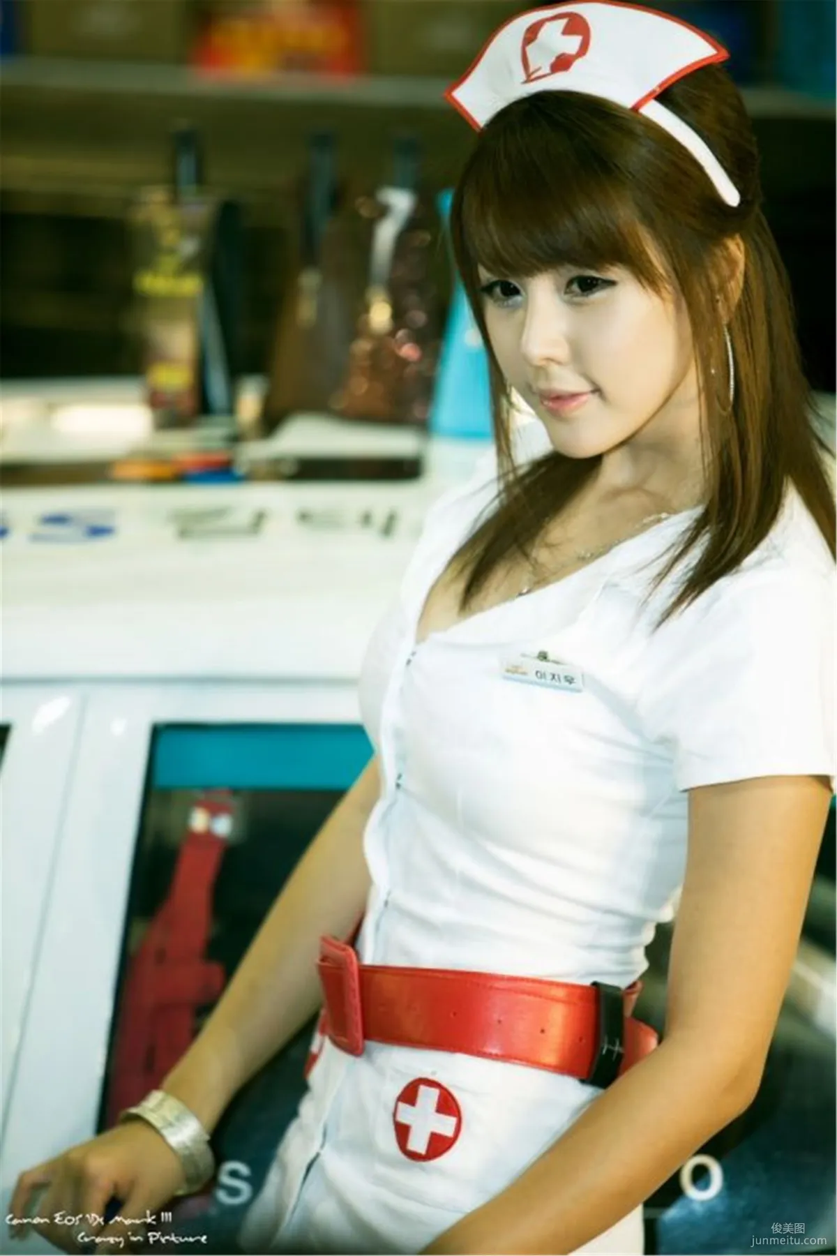 Korean Car Model Lee Ji Woo EXXLAN Nurse Costume Series Photo Set photo 11