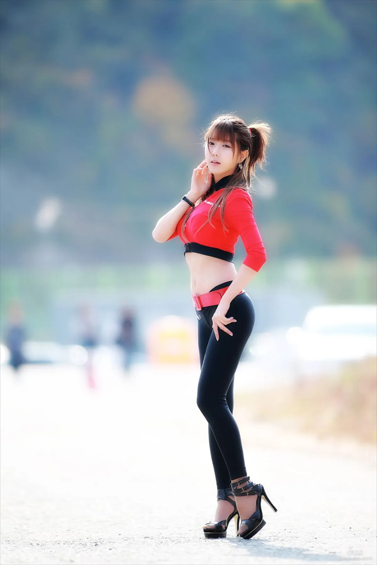 Race Queen Heo Yun Mi, Red Clothes Tight Pants Series HD Set photo 9