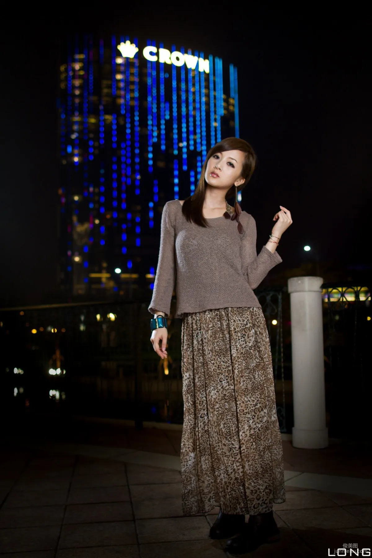 Zhang Yunfei/Guozi MM "Hong Kong and Macau Trip" Long Dress Night Shoot Photo Set photo 36