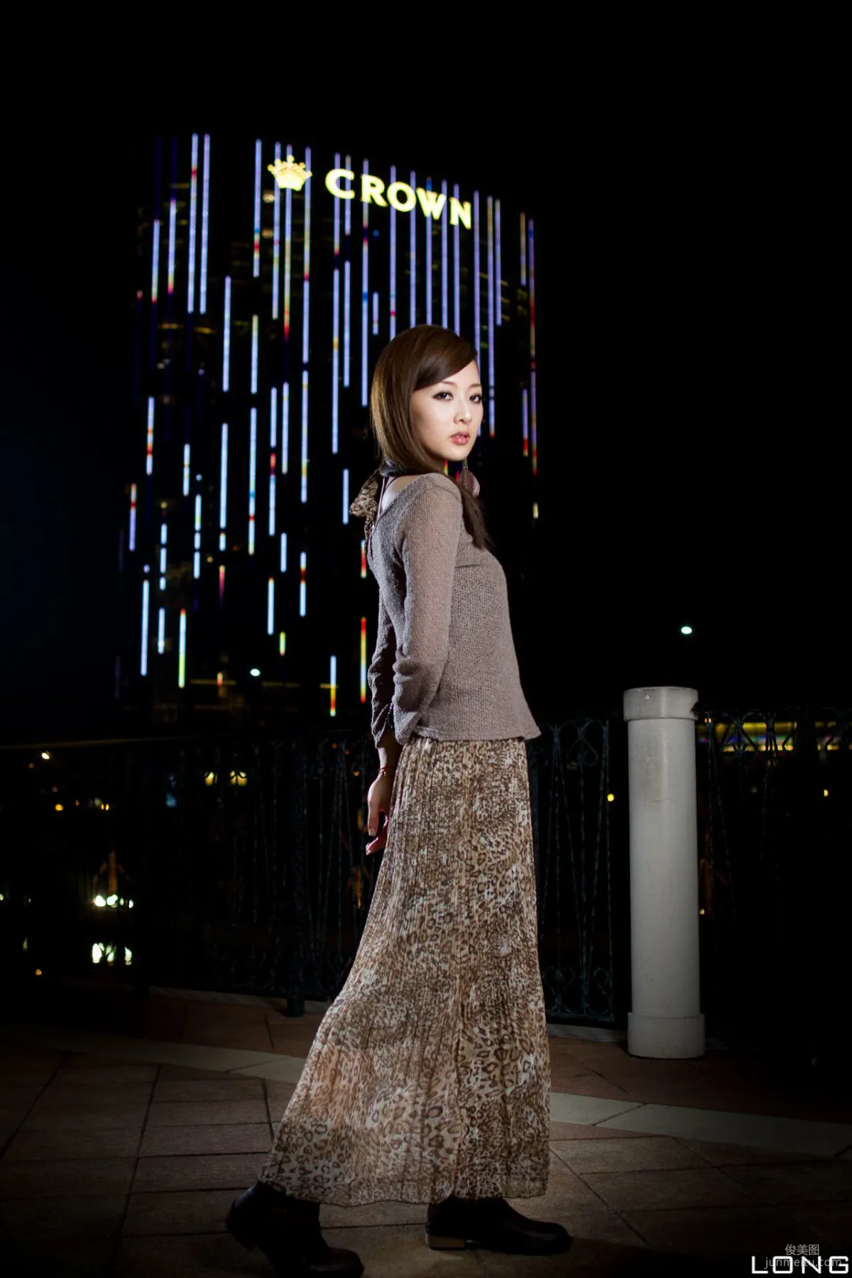 Zhang Yunfei/Guozi MM "Hong Kong and Macau Trip" Long Dress Night Shoot Photo Set photo 47
