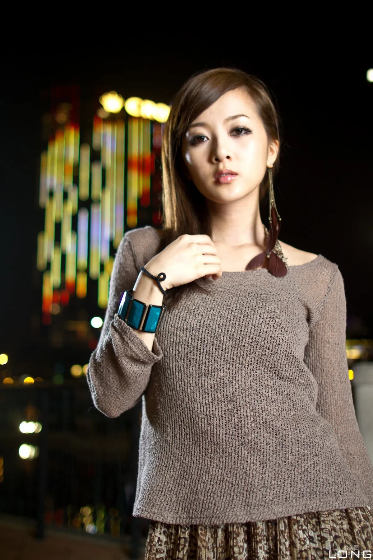 Zhang Yunfei/Guozi MM "Hong Kong and Macau Trip" Long Dress Night Shoot Photo Set photo 45