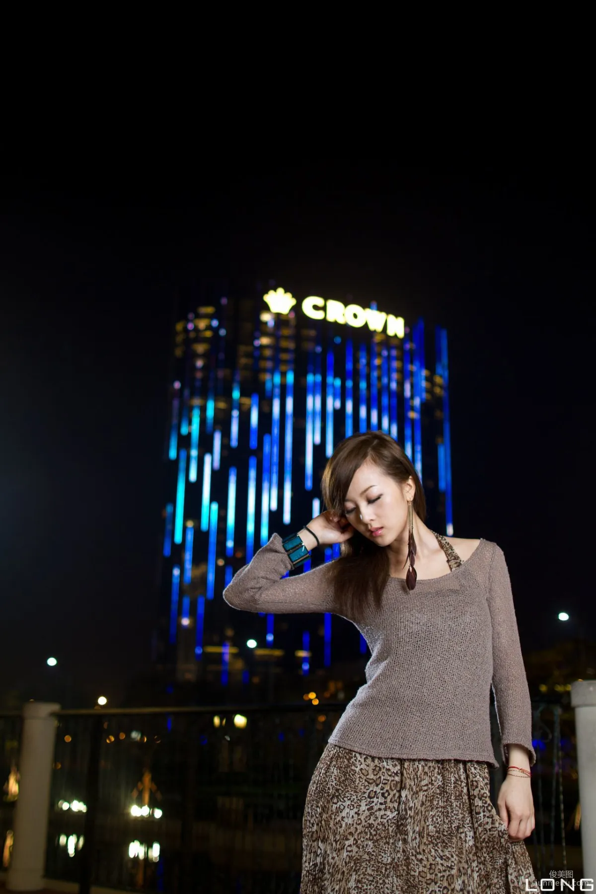 Zhang Yunfei/Guozi MM "Hong Kong and Macau Trip" Long Dress Night Shoot Photo Set photo 42