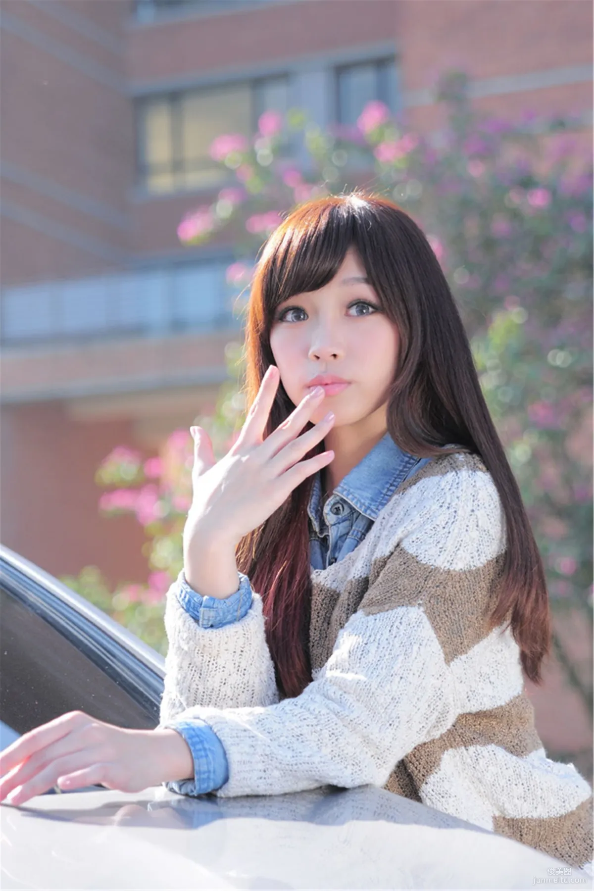 Taiwan Mingde High School Campus Beauty Liang Liang, Campus Street Snap Photo Set photo 12