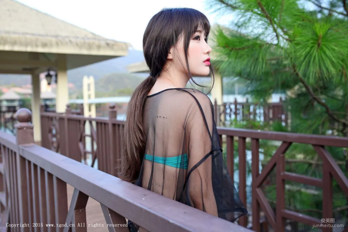 Akiki Zhu Ruomu, Yunman Travel Shoot, Denim Hot Pants, Sheer Gauze Girl Series [TGOD] Photo Set photo 29