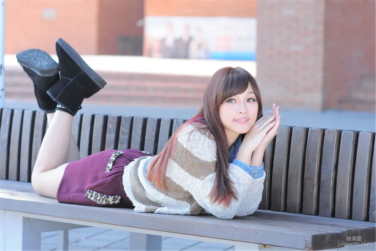 Taiwan Mingde High School Campus Beauty Liang Liang, Campus Street Snap Photo Set photo 3