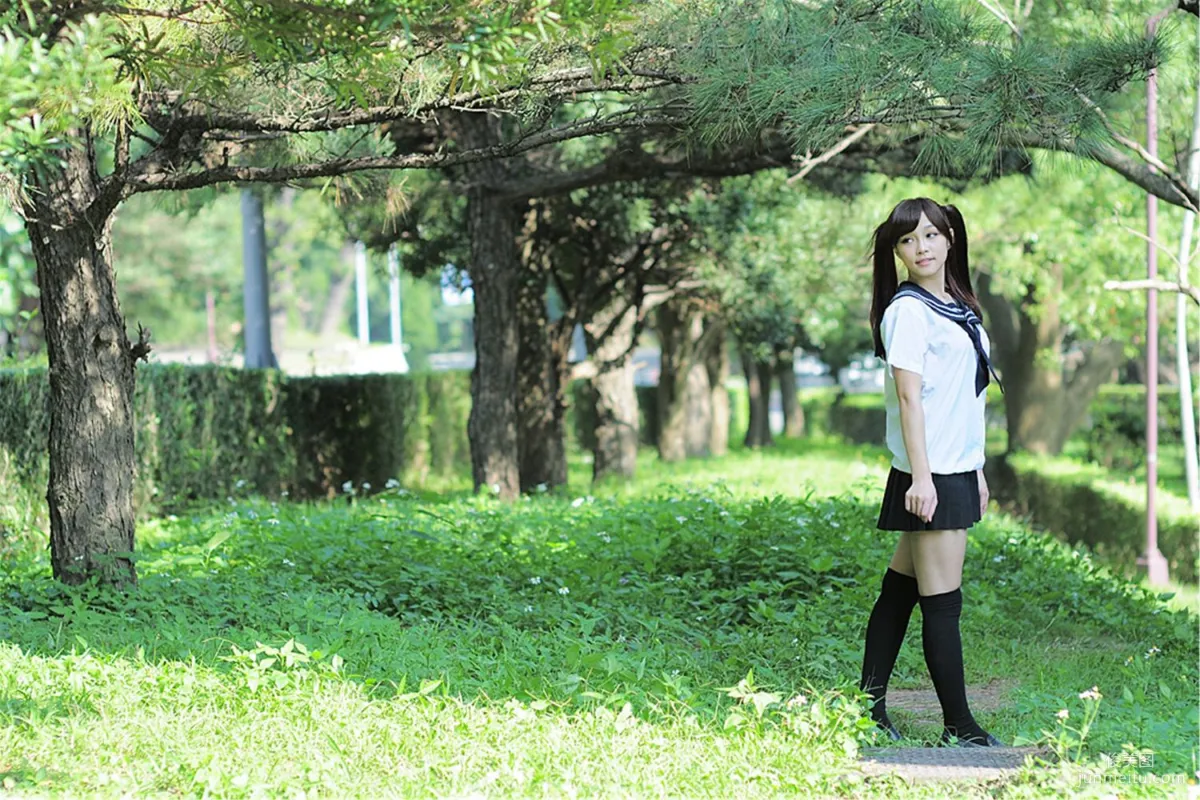 Taiwan Mingde High School Campus Beauty Liang Liang, Campus Street Snap Photo Set photo 10