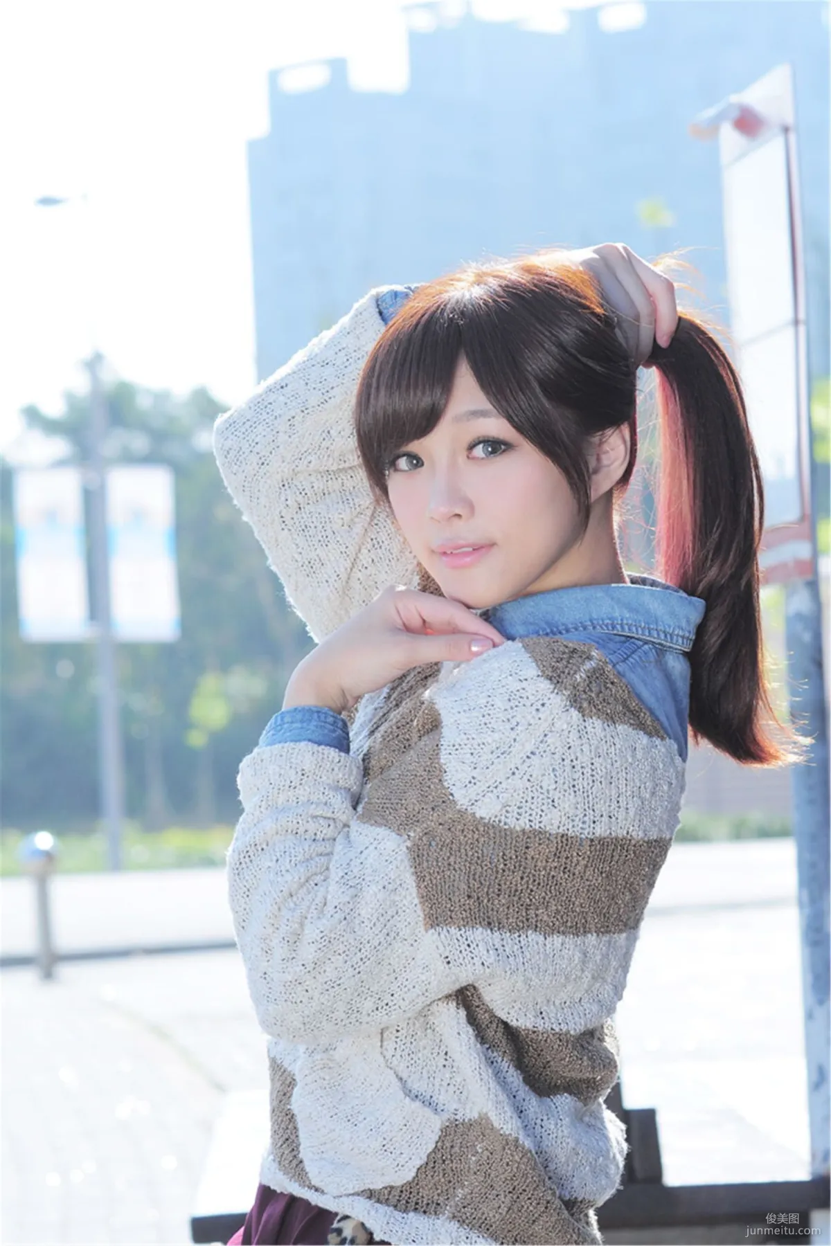 Taiwan Mingde High School Campus Beauty Liang Liang, Campus Street Snap Photo Set photo 15