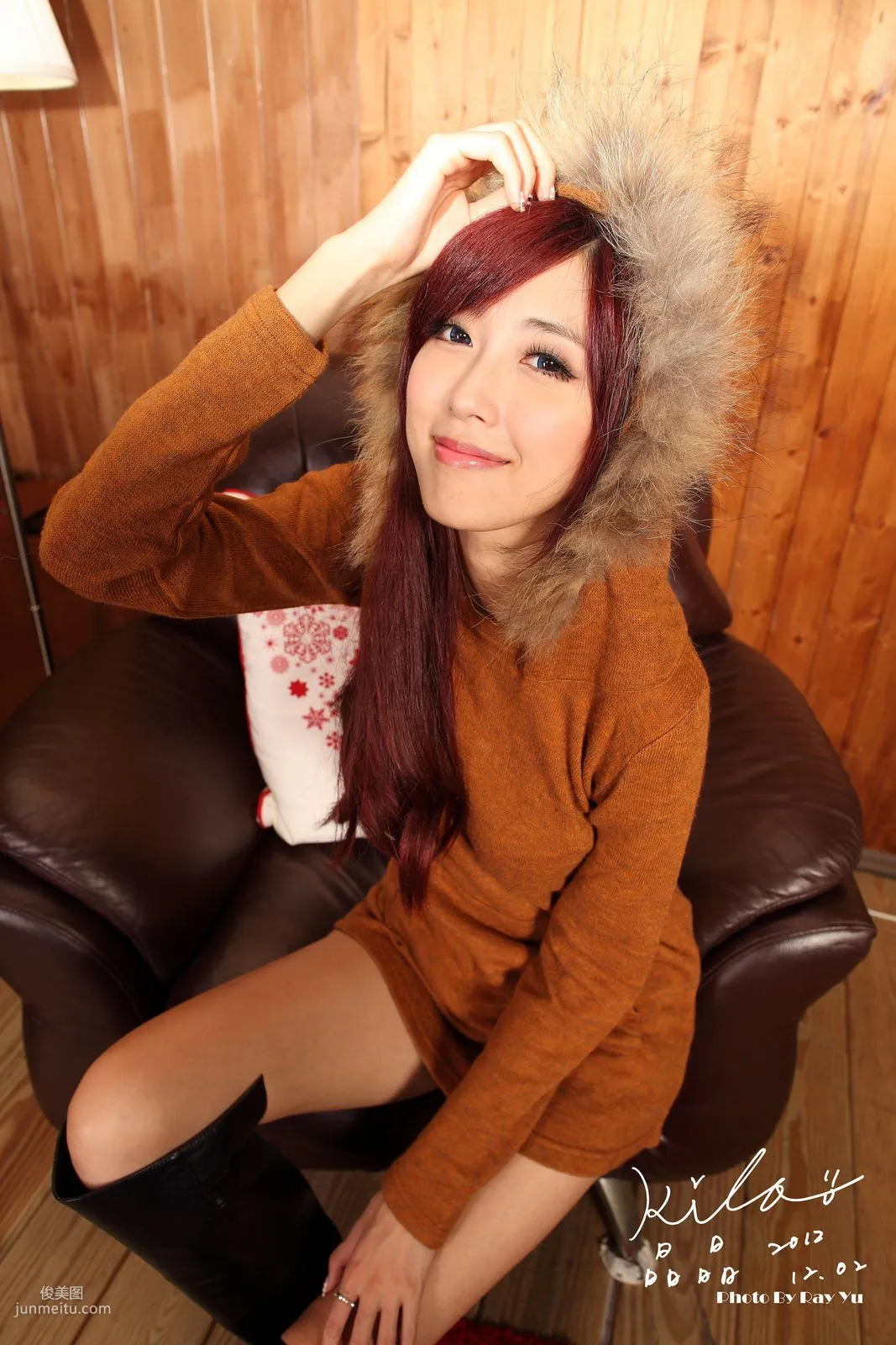 Taiwan Beauty Kila Jingjing/Liao Tingling Sweet Long Boots Goddess Photo Set photo 11