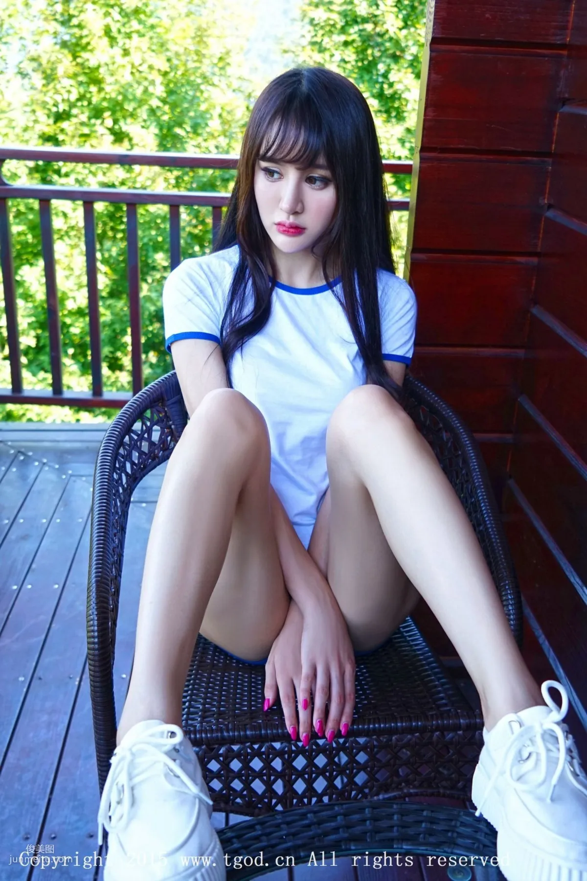 Cheryl Qingshu Yunman Travel Shoot Sportswear Beautiful Girl, Sexy Lace Series [TGOD] Photo Set photo 10