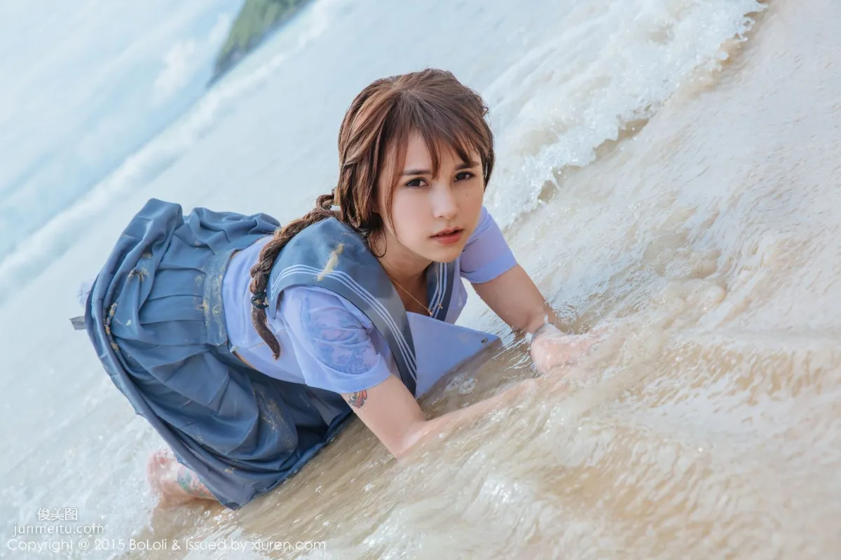 Xia Meijiang, Phuket Travel Shoot, Sexy Chef Plus Seaside Sailor Outfit [Boluoshe] Vol.077 Photo Set photo 32