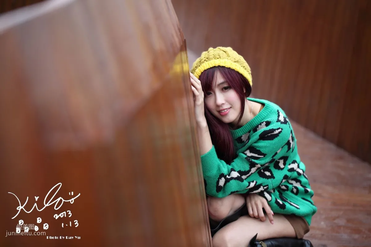 Taiwan Model Liao Tingling/Kila Jingjing, Green Long Coat + Long Boots, Street Snap Photo Set photo 37